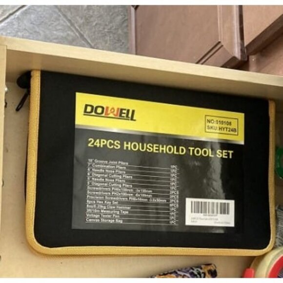 24 Pieces Homeowner Tool Set, Home Repair Hand Tool Kit with Portable Tool Bag - Picture 2 of 2